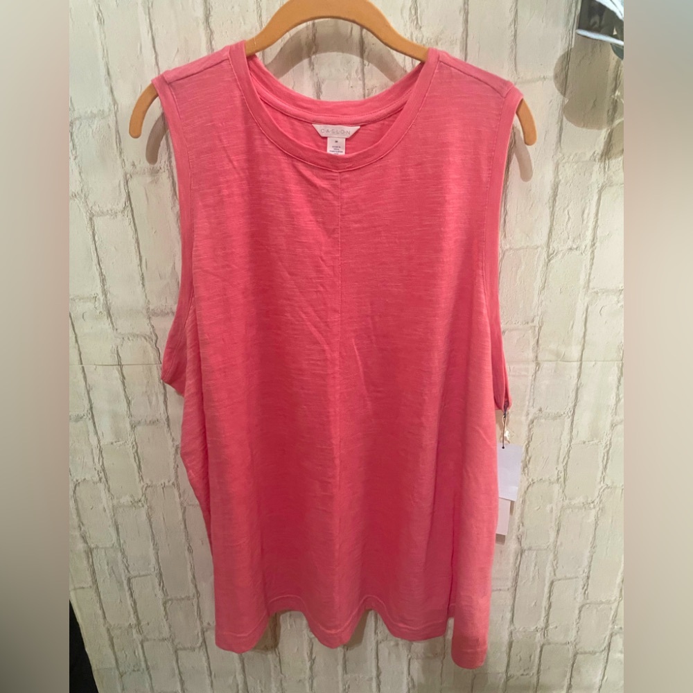 Caslon Women’s Coral Rose Tea Sleeveless Tank 3X Nordstrom Retail $39 NWT’s